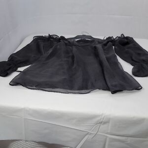 Forever 21 Black Off-the-Shoulder Puff Sleeve Blouse